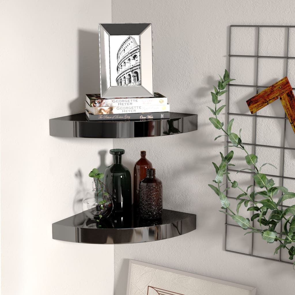 vidaXL Wall Corner Shelf Floating Corner Shelf Wall Mounted Display Shelf - Shellcreations
