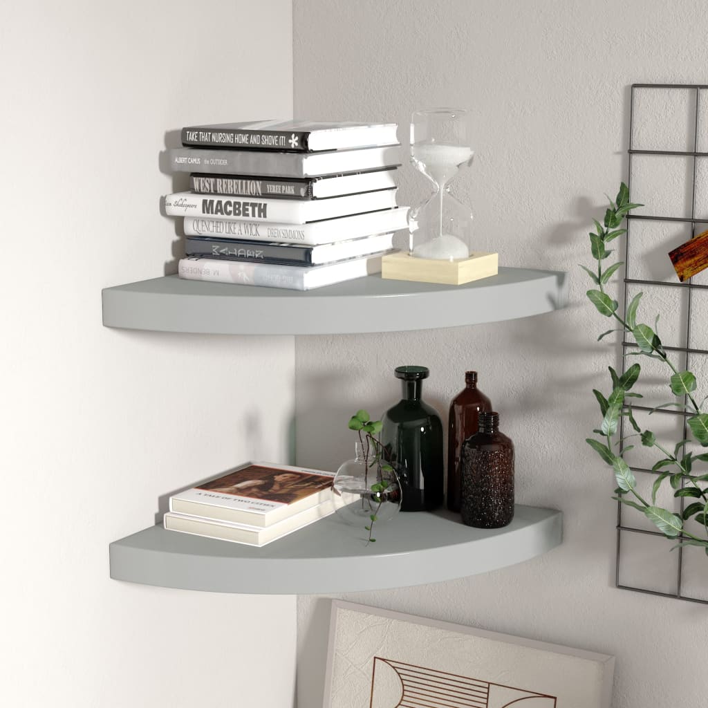 vidaXL Wall Corner Shelf Floating Corner Shelf Wall Mounted Display Shelf - Shellcreations