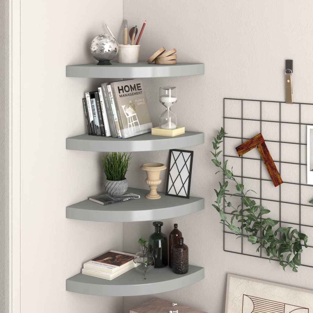 vidaXL Wall Corner Shelf Floating Corner Shelf Wall Mounted Display Shelf - Shellcreations