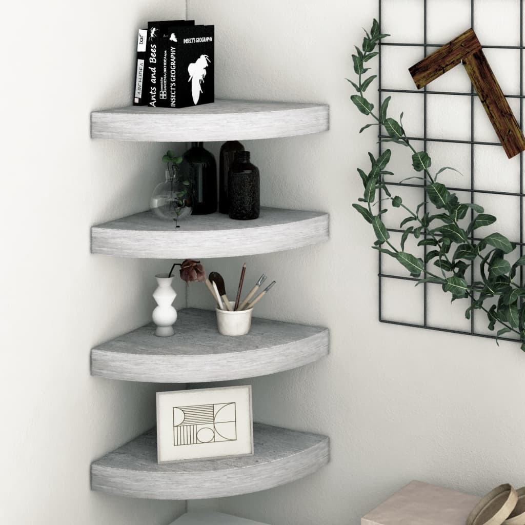vidaXL Wall Corner Shelf Floating Corner Shelf Wall Mounted Display Shelf - Shellcreations