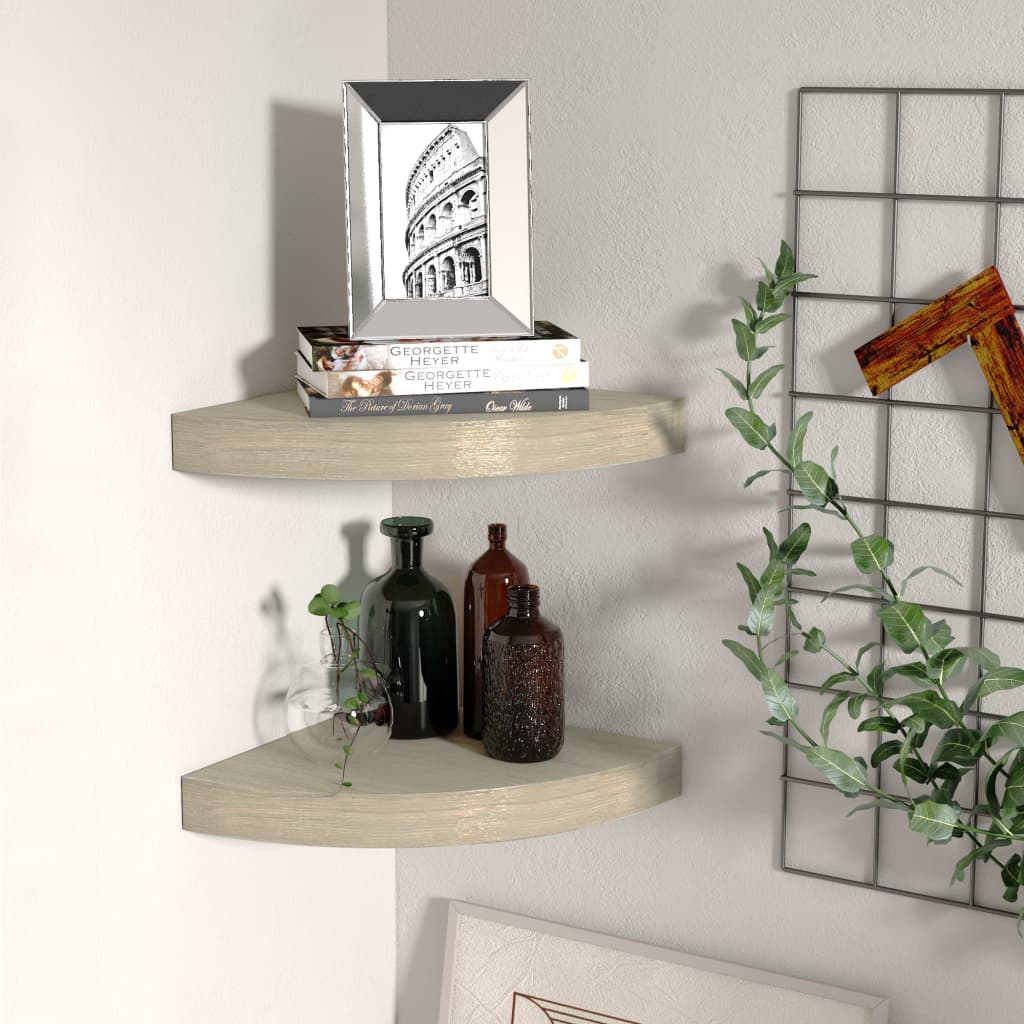vidaXL Wall Corner Shelf Floating Corner Shelf Wall Mounted Display Shelf - Shellcreations