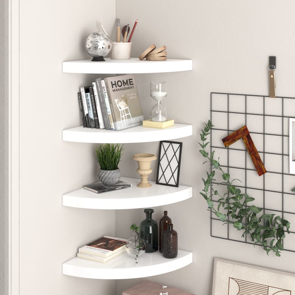 vidaXL Wall Corner Shelf Floating Corner Shelf Wall Mounted Display Shelf - Shellcreations