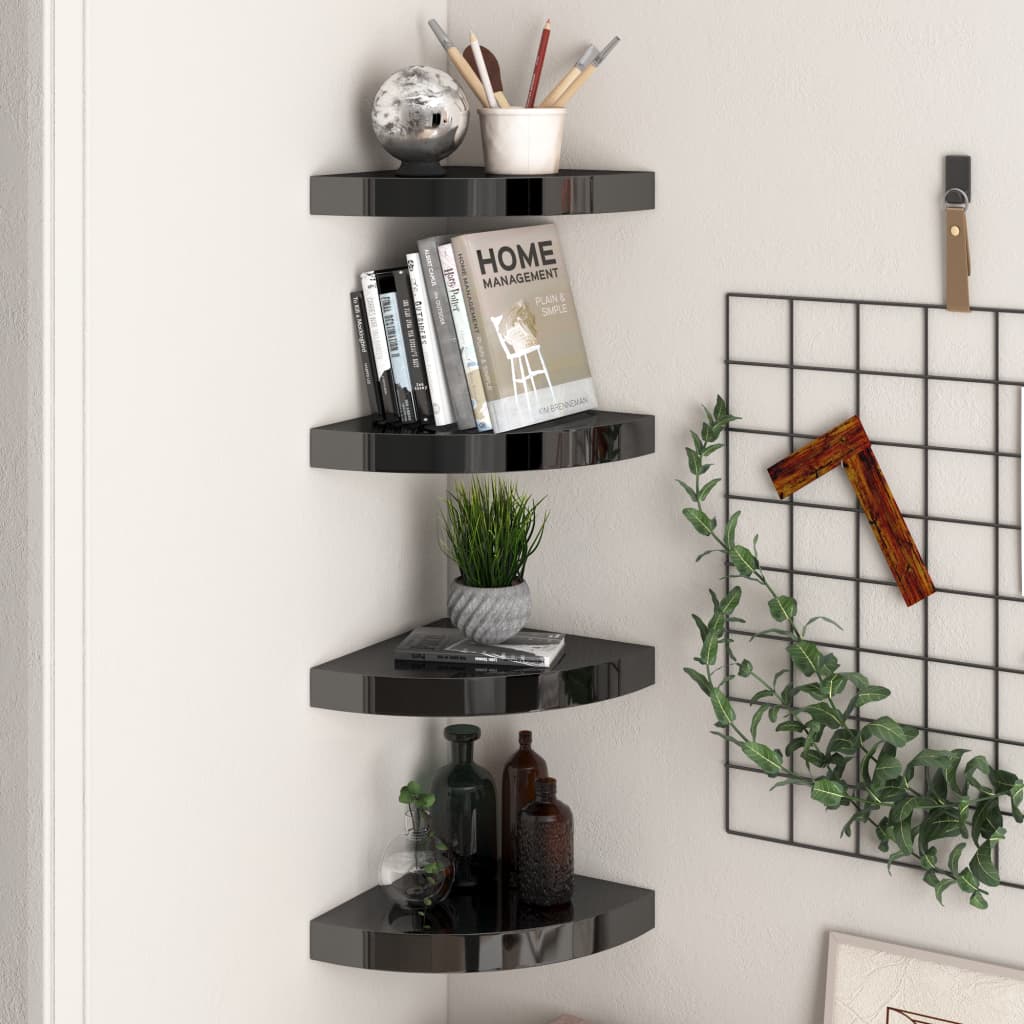 vidaXL Wall Corner Shelf Floating Corner Shelf Wall Mounted Display Shelf - Shellcreations
