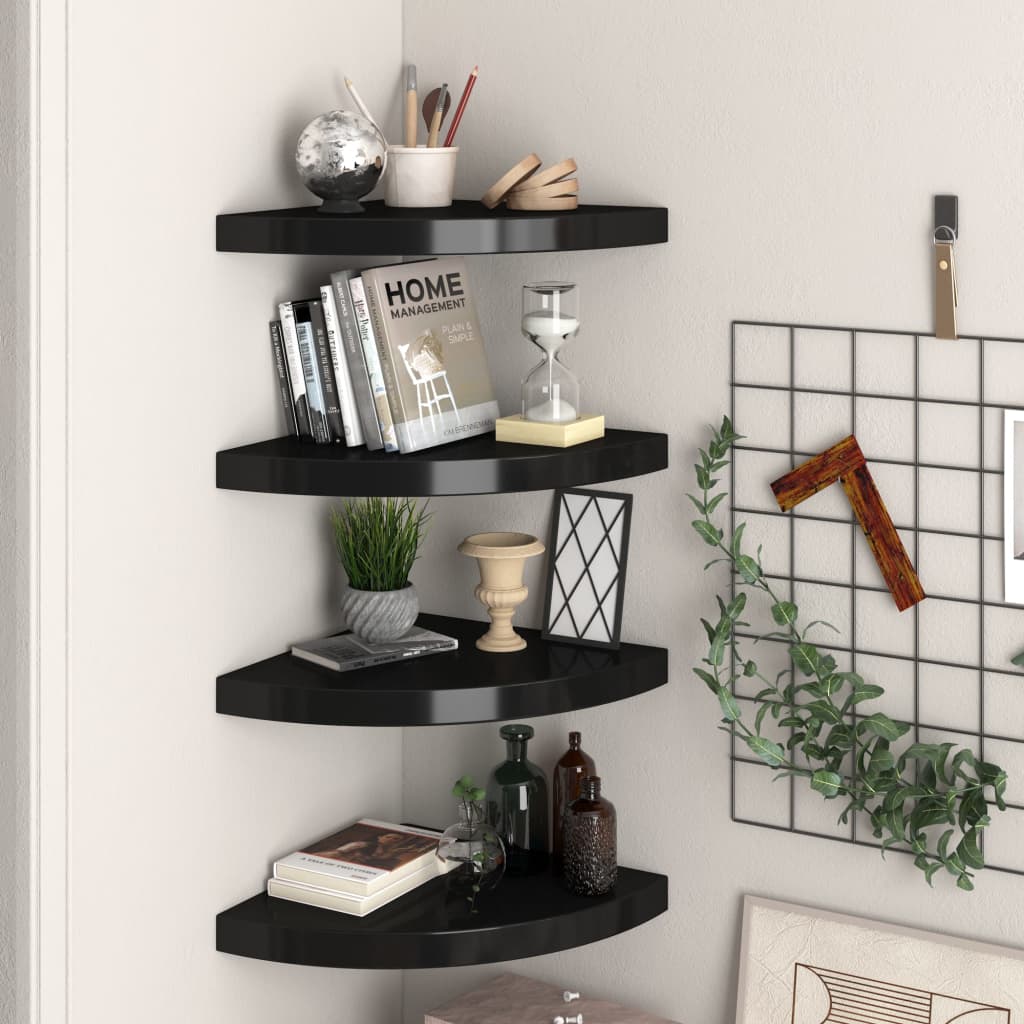 vidaXL Wall Corner Shelf Floating Corner Shelf Wall Mounted Display Shelf - Shellcreations