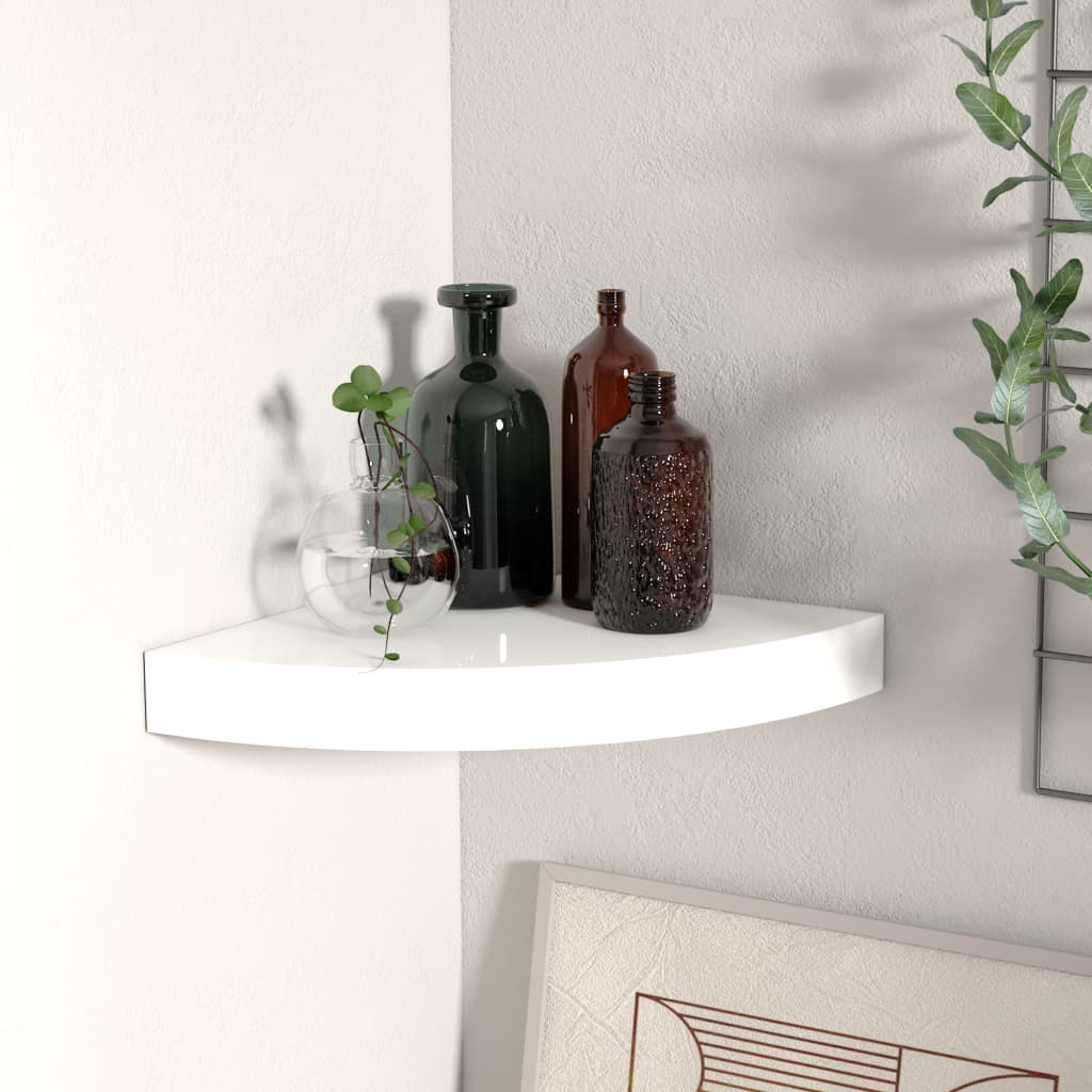 vidaXL Wall Corner Shelf Floating Corner Shelf Wall Mounted Display Shelf - Shellcreations