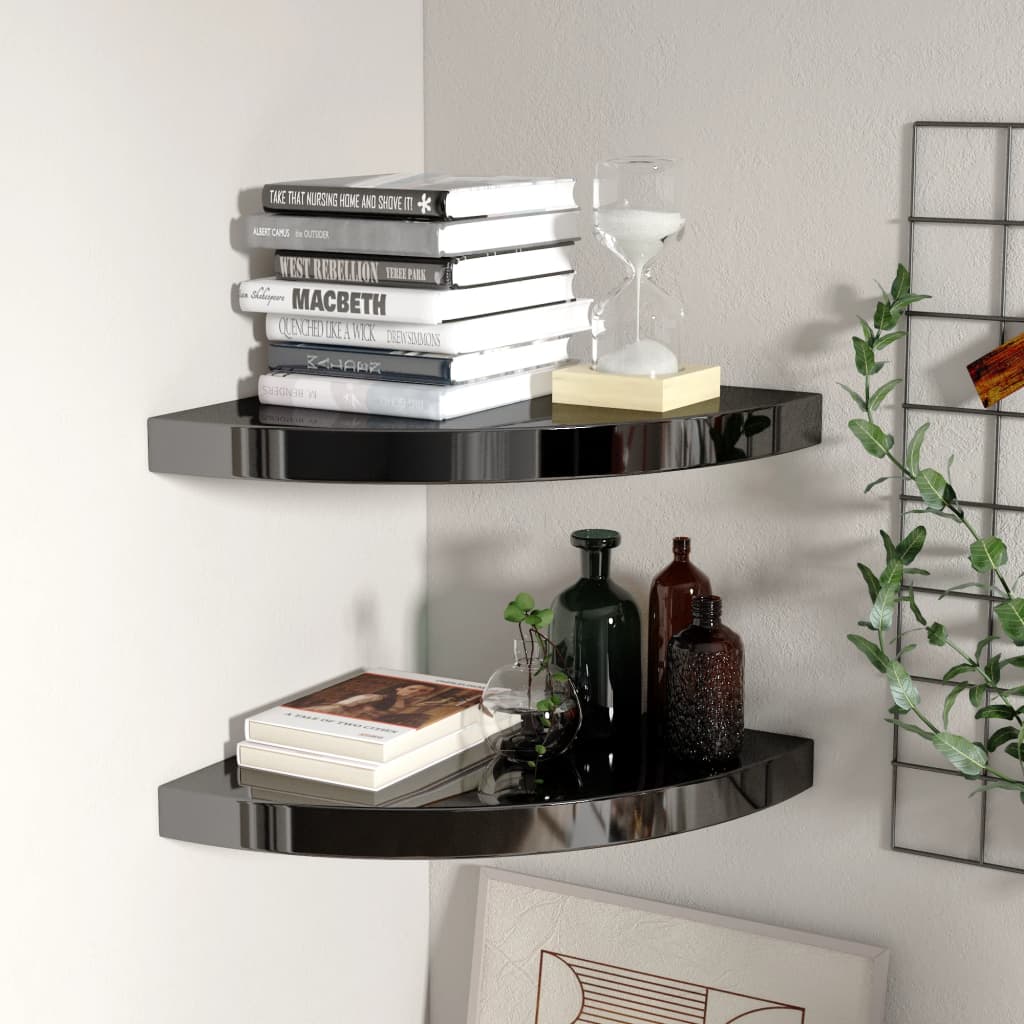 vidaXL Wall Corner Shelf Floating Corner Shelf Wall Mounted Display Shelf - Shellcreations