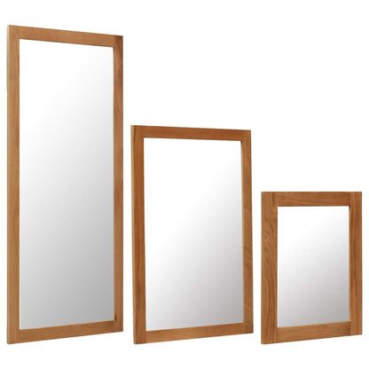 vidaXL Wall Mirror Bathroom Mirror Wardrobe Mirror for Door Solid Oak Wood - Shellcreations