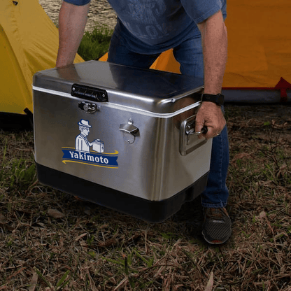 Yakimoto Ice Chest Beverage Beer Cooler Box With Bottle Opener, 51L/54Qt Stainless Steel Portable Insulated Ice Bucket, Sturdy And Leak - proof, For Camping, Beach, Picnic, RV, BBQ, Picnic, Fishing - Shellcreations