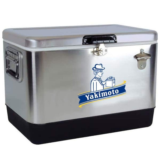 Yakimoto Ice Chest Beverage Beer Cooler Box With Bottle Opener, 51L/54Qt Stainless Steel Portable Insulated Ice Bucket, Sturdy And Leak - proof, For Camping, Beach, Picnic, RV, BBQ, Picnic, Fishing - Shellcreations