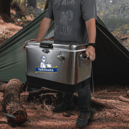 Yakimoto Ice Chest Beverage Beer Cooler Box With Bottle Opener, 51L/54Qt Stainless Steel Portable Insulated Ice Bucket, Sturdy And Leak - proof, For Camping, Beach, Picnic, RV, BBQ, Picnic, Fishing - Shellcreations