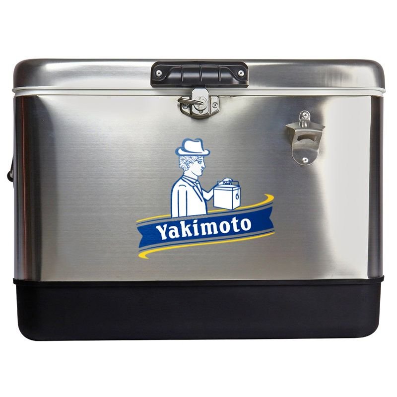 Yakimoto Ice Chest Beverage Beer Cooler Box With Bottle Opener, 51L/54Qt Stainless Steel Portable Insulated Ice Bucket, Sturdy And Leak - proof, For Camping, Beach, Picnic, RV, BBQ, Picnic, Fishing - Shellcreations